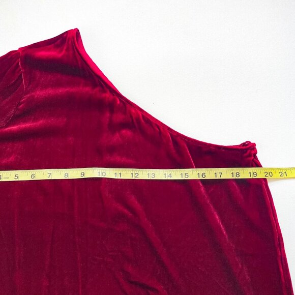 Ramy Brook Velvet Kanye One Shoulder Top Mahogany Red Size Medium NEW NWT - Picture 6 of 7